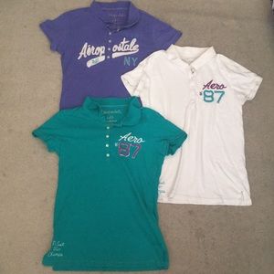 Aeropostale Purple and Teal Polo Bundle